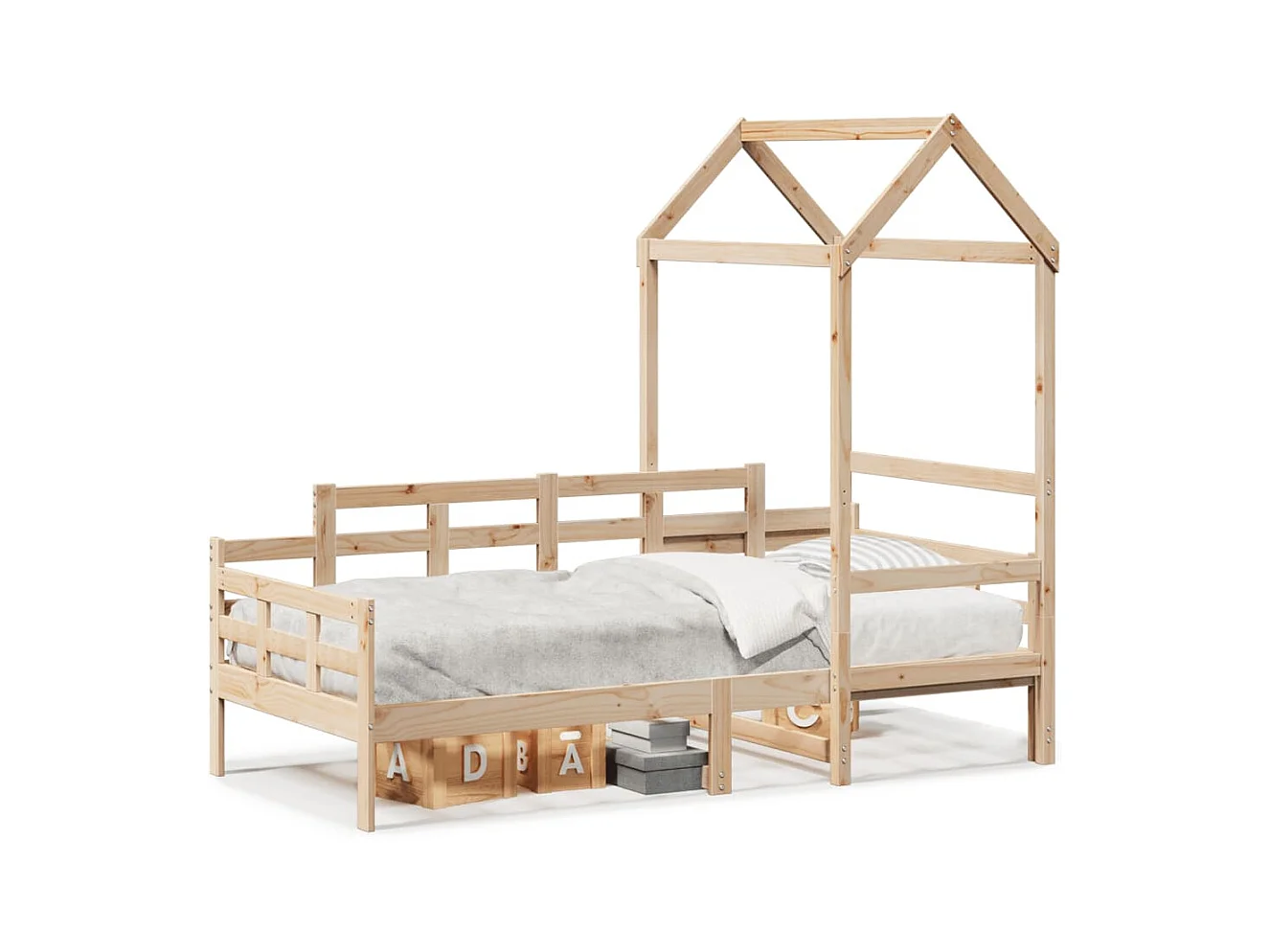 Lit de jour avec toit 80x200 cm bois de pin massif FR25423