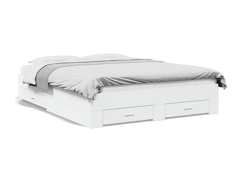 Cama c/ gavetas 140x200cm derivados madeira branco PT417440