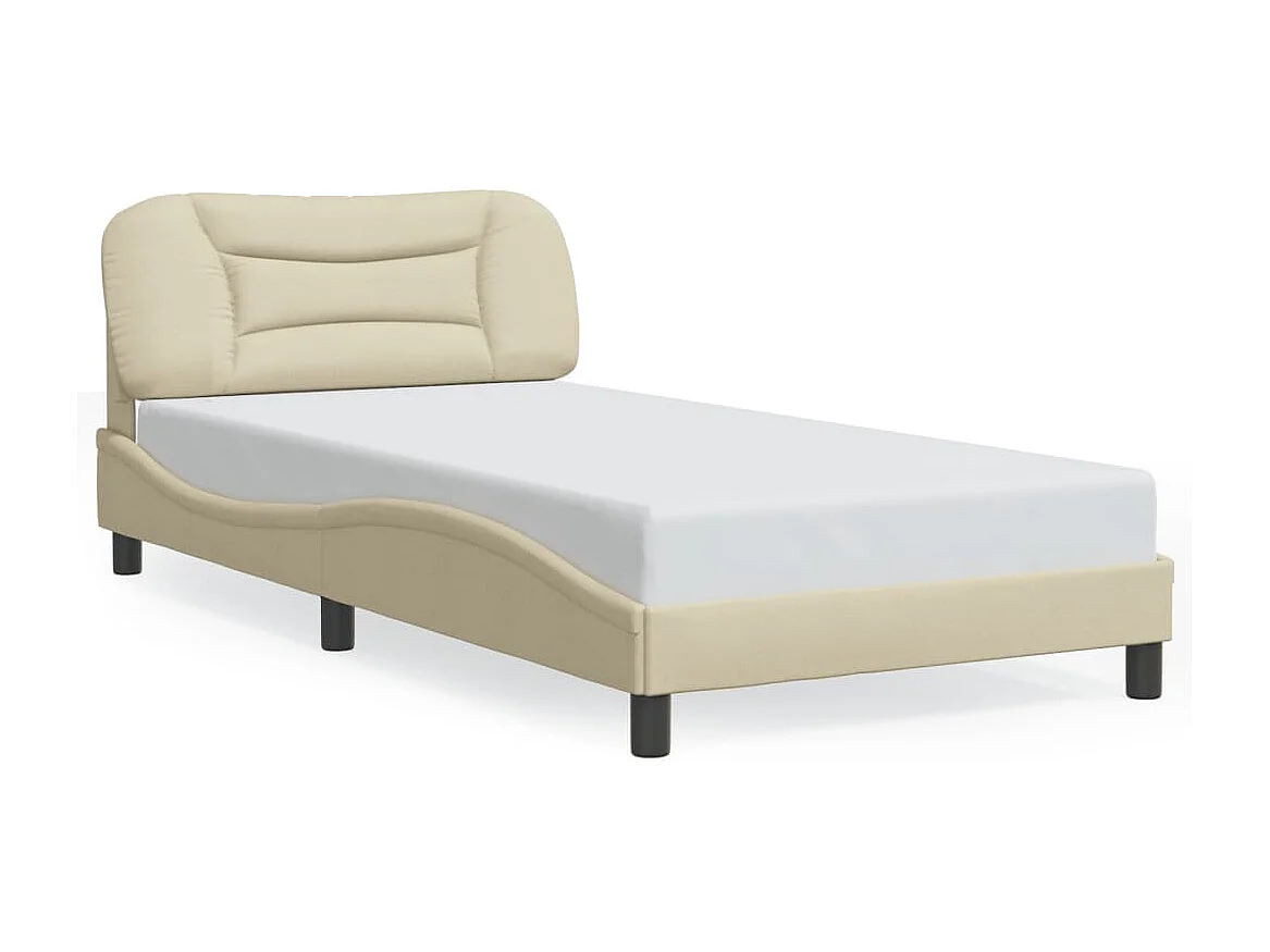 Cama individual- 100x200 cm con luces LED tela crema ES417019