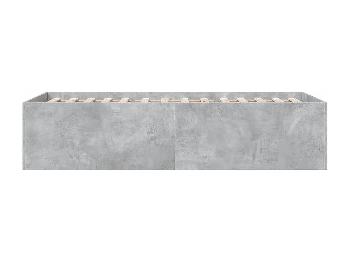 Lit simple gris béton 75x190 cm bois d'ingénierie FR30313