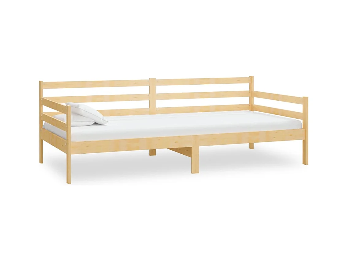 Lit de repos + matelas 90x200 cm Bois de pin massif FR29844