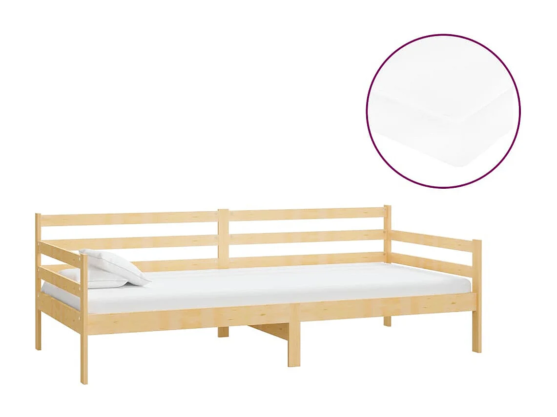 Cama com colchão 90x200 cm pinho maciço PT707366