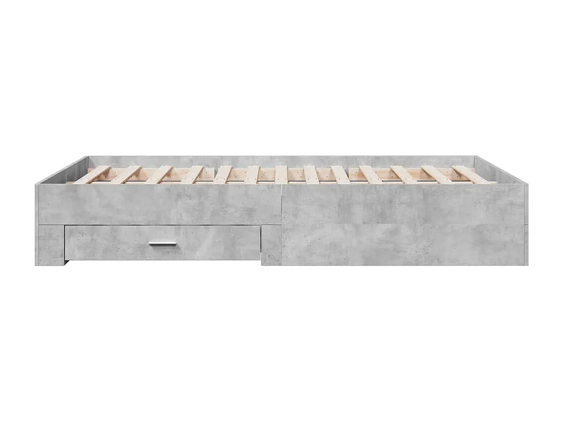 Cama 120x200 cm con cajones madera ingeniería gris hormigón ES543205