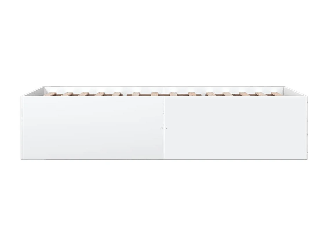 Lit simple blanc 100x200 cm bois d'ingénierie FR46974