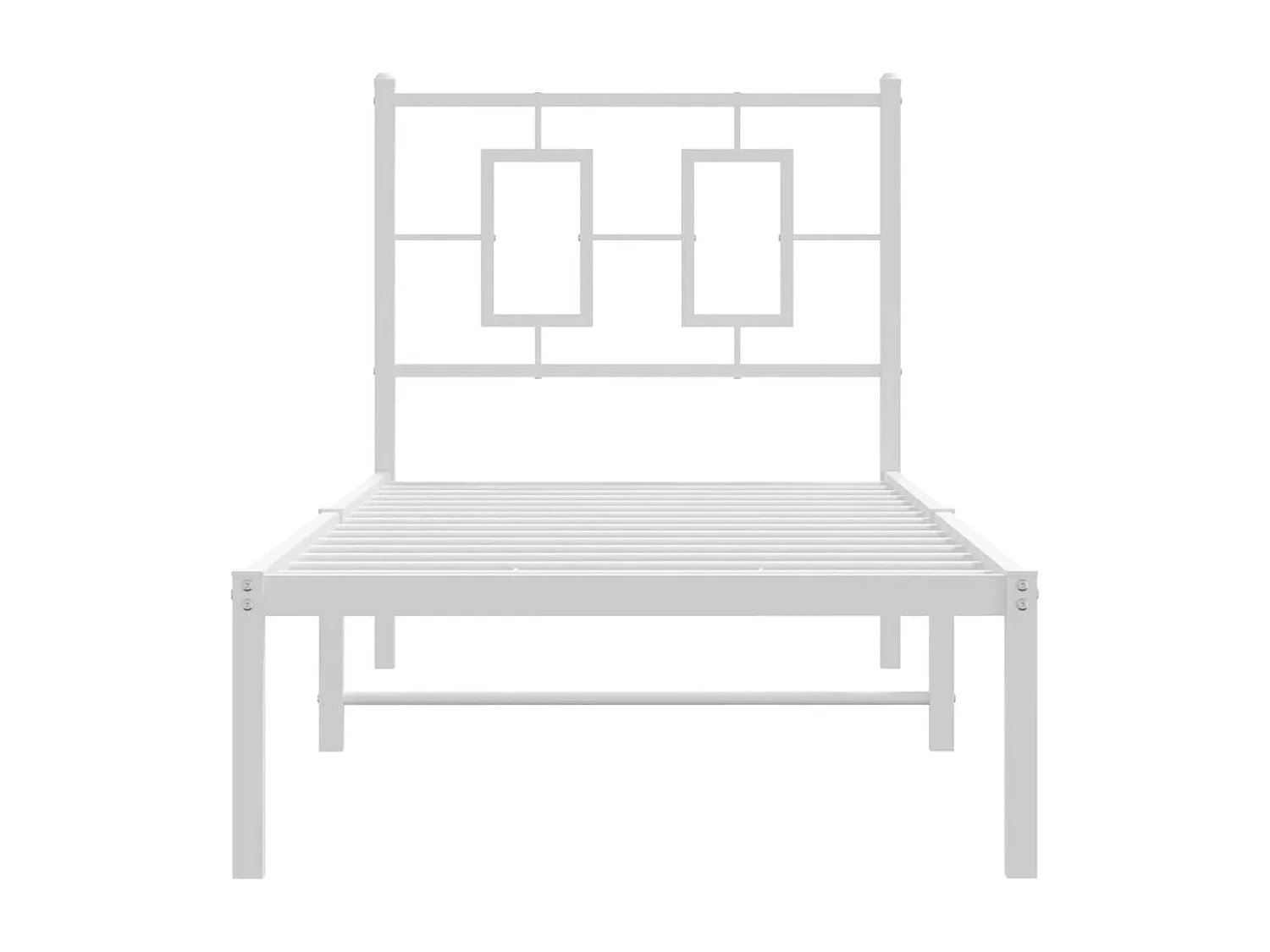 Lit simple métal + tête de lit blanc 80x200 cm FR31619