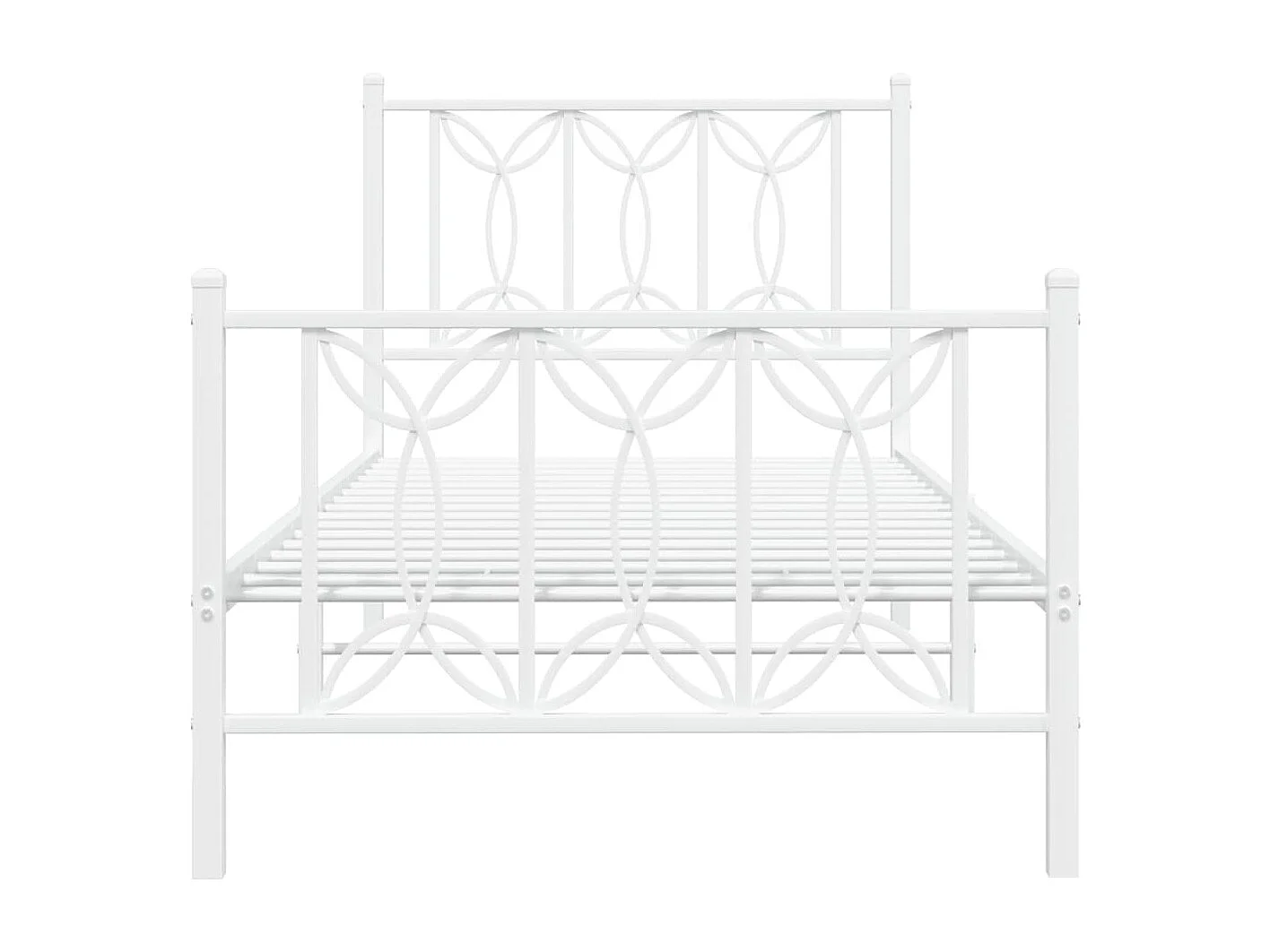 Cama com cabeceira e pés 90x190 cm metal branco PT913344
