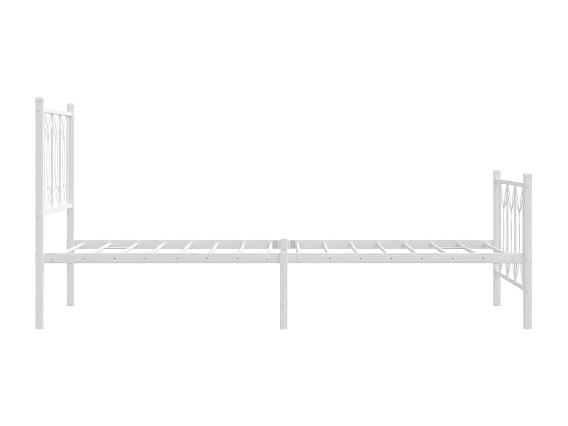 Cama com cabeceira e pés 90x190 cm metal branco PT913344