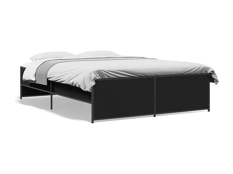 Cama 120x190 cm derivados de madeira/metal preto PT496695