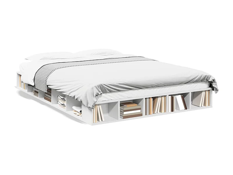 Cama 160x200 cm derivados de madeira branco PT901074