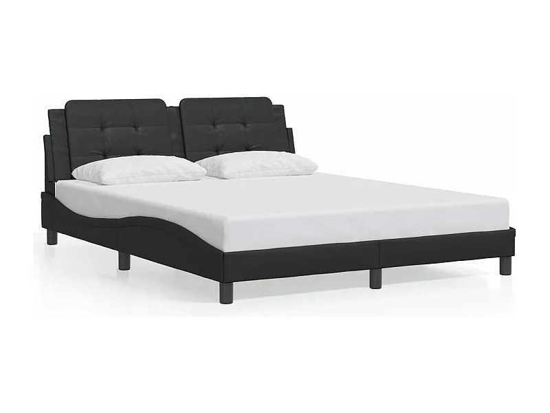Bedframe met hoofdbord kunstleer zwart 160x200 cm BE503497