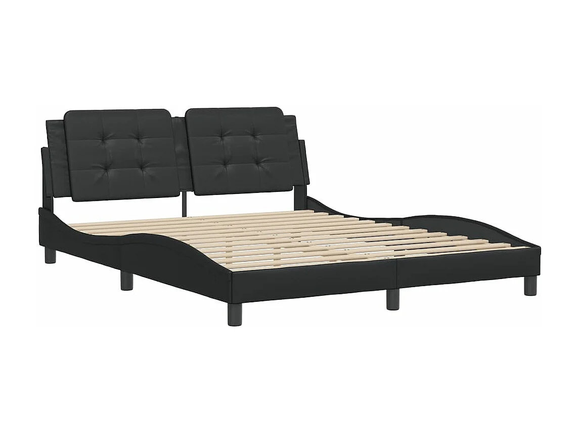 Bedframe met hoofdbord kunstleer zwart 160x200 cm BE503497