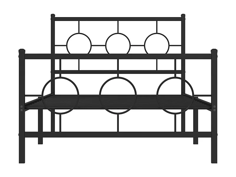 Bedframe met hoofd- en voeteneinde metaal zwart 100x190 cm BE899354