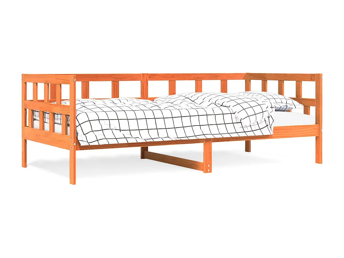 Lit de jour cire marron 90x200 cm bois de pin massif FR11769