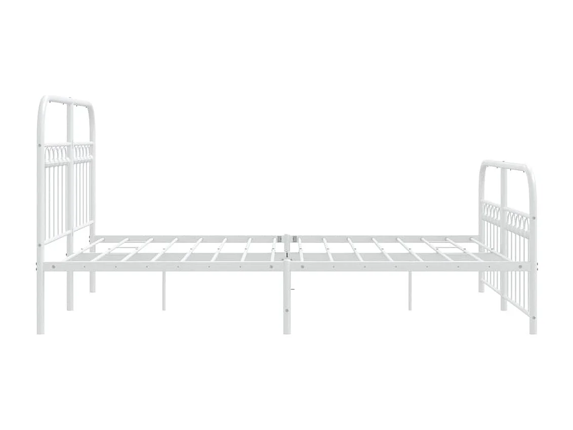 Bedframe met hoofd- en voeteneinde metaal wit 140x190 cm BE248855