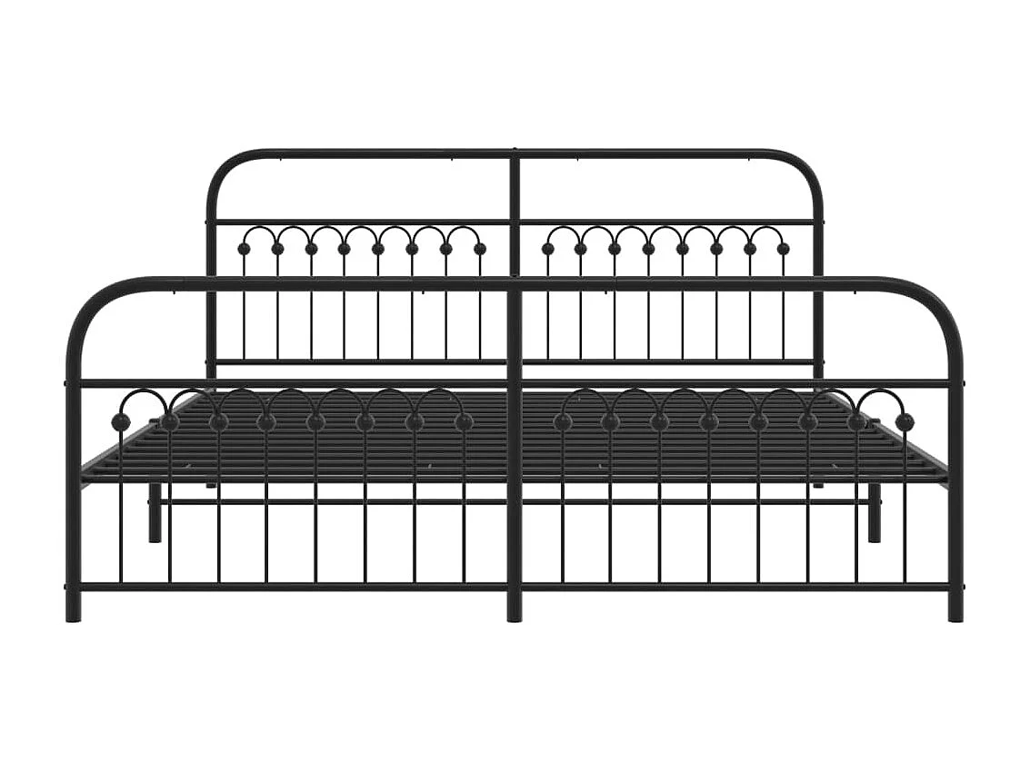 Cama com cabeceira e pés 183x213 cm metal preto PT649191