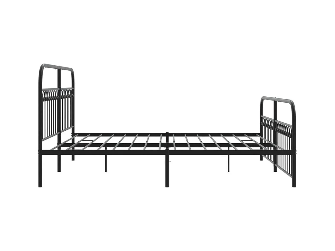 Cama matrimonial- 183x213 cm cabecero y estribo metal negro ES140632