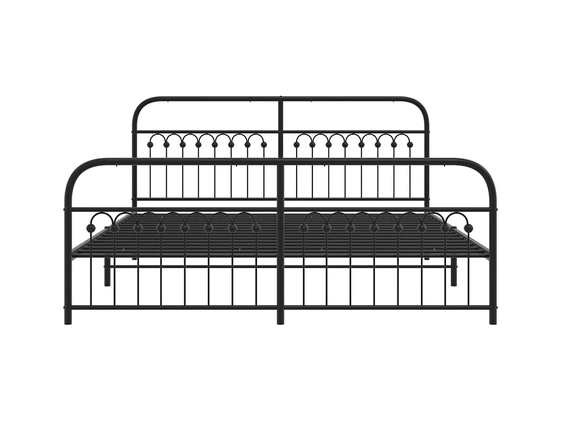 Cama matrimonial- 183x213 cm cabecero y estribo metal negro ES140632