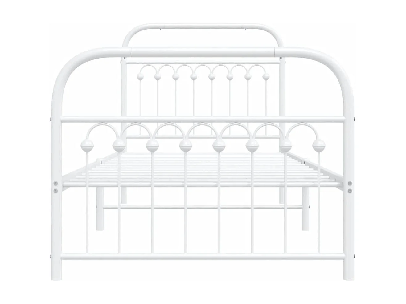 Cama com cabeceira e pés 90x190 cm metal branco PT147879