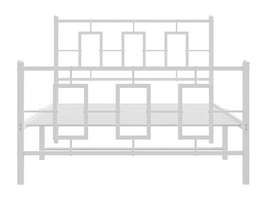 Cama com cabeceira e pés 107x203 cm metal branco PT628894
