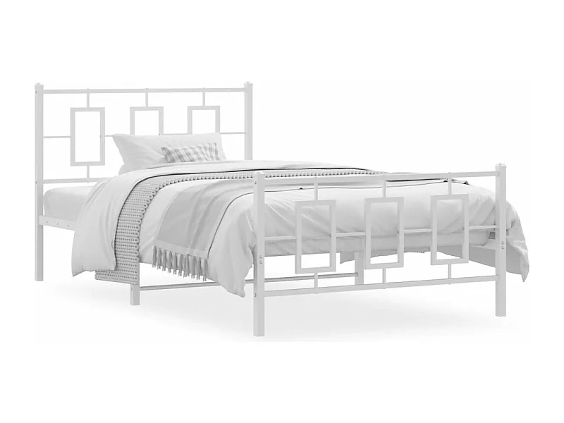 Bedframe met hoofd- en voeteneinde metaal wit 107x203 cm BE970788