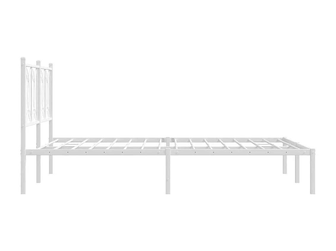 Bedframe met hoofdbord metaal wit 140x190 cm BE547408