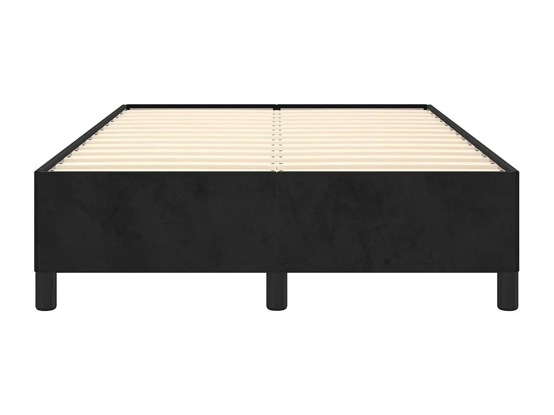 Lit double noir 120x190 cm velours FR62331