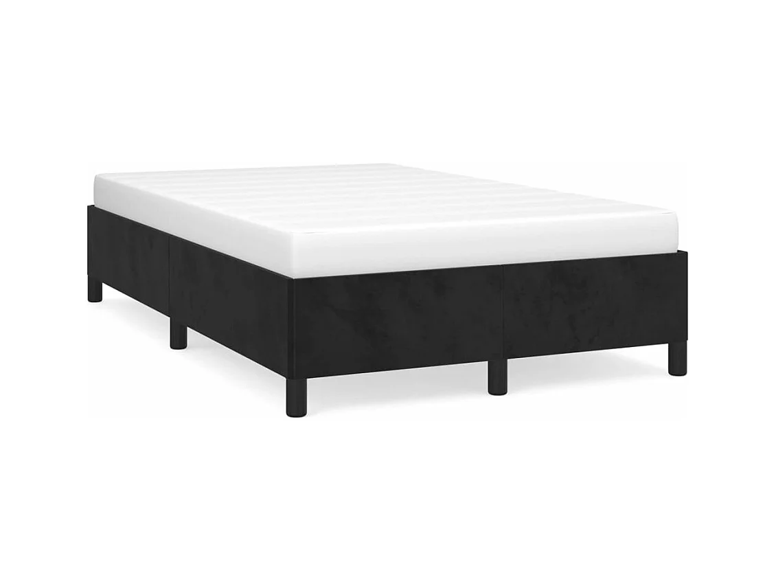 Lit double noir 120x190 cm velours FR62331