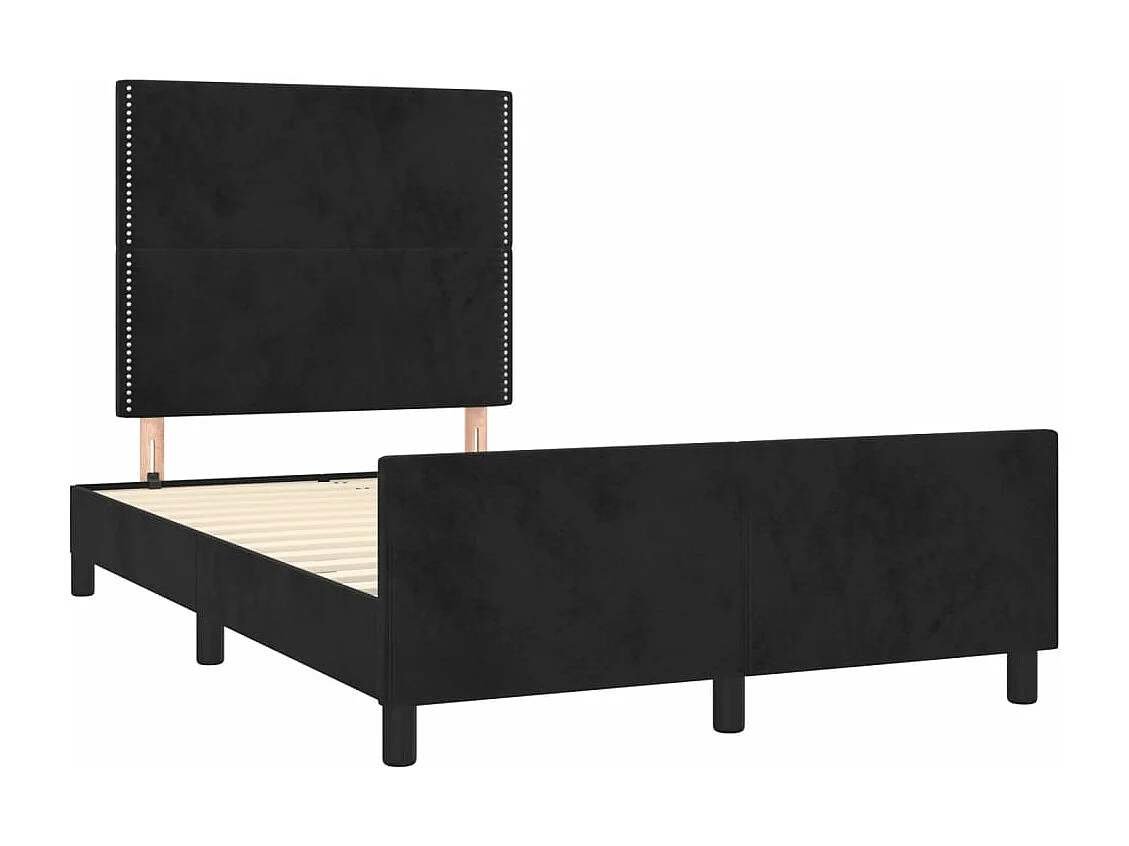 Cama com cabeceira 120x190 cm veludo preto PT364228