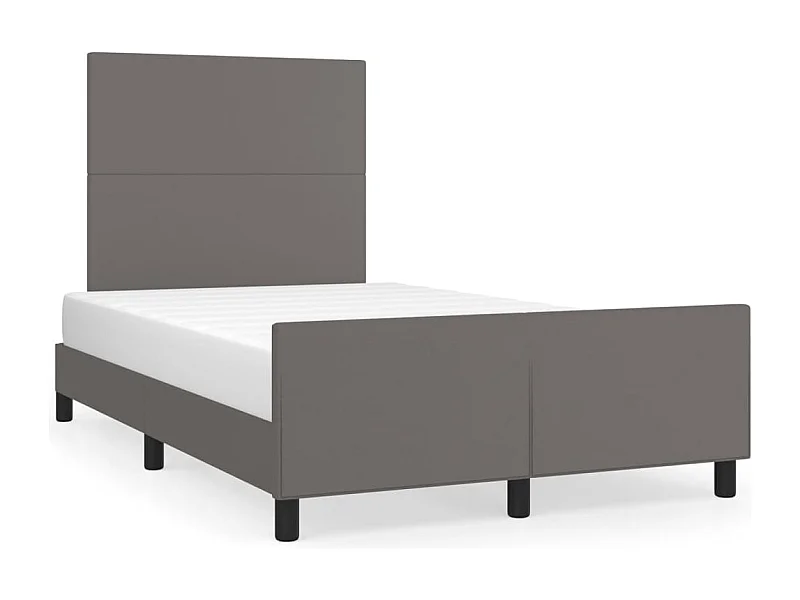 Bedframe met hoofdbord kunstleer grijs 120x190 cm BE642357