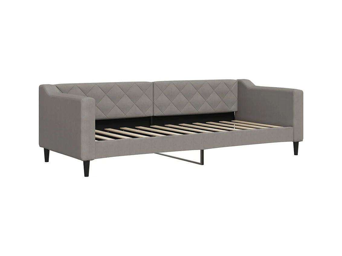 Lit de jour + matelas taupe 80x200 cm tissu FR45698
