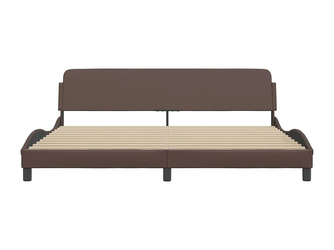Bedframe met hoofdbord kunstleer bruin 200x200 cm BE631830