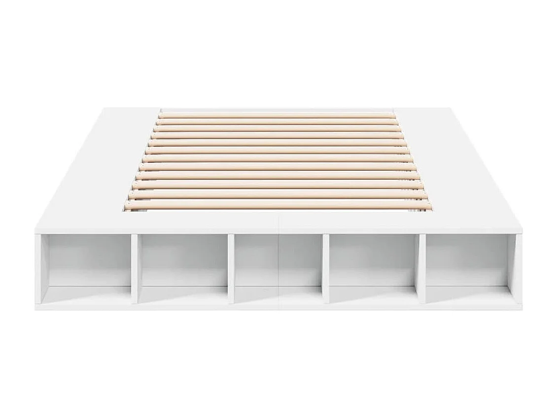 Bedframe bewerkt hout wit 135x190 cm BE173356