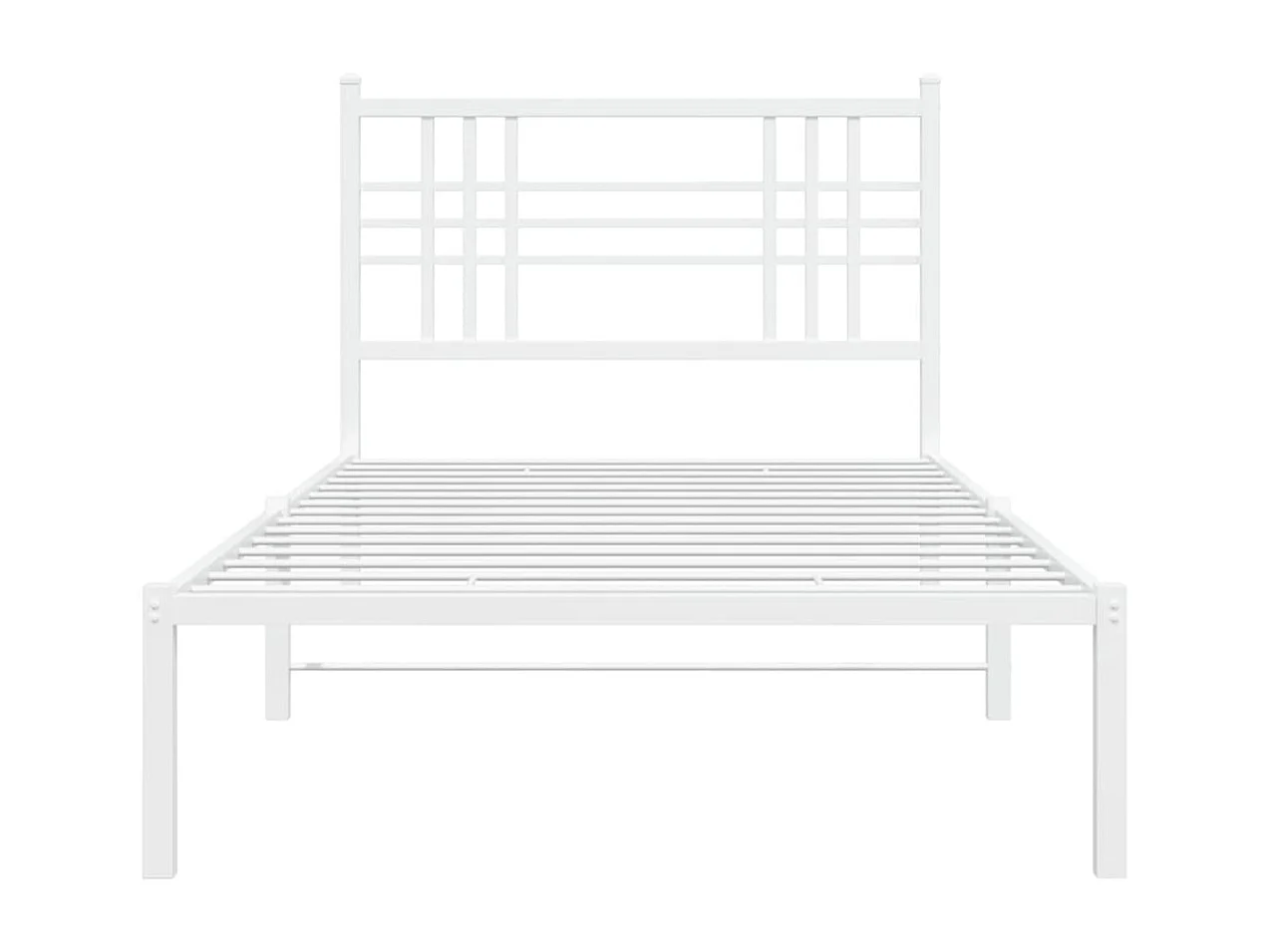 Bedframe met hoofdbord metaal wit 90x200 cm BE177479