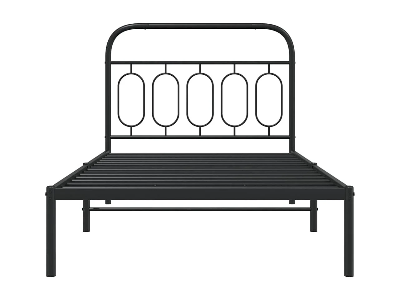 Bedframe met hoofdbord metaal zwart 100x190 cm BE443942