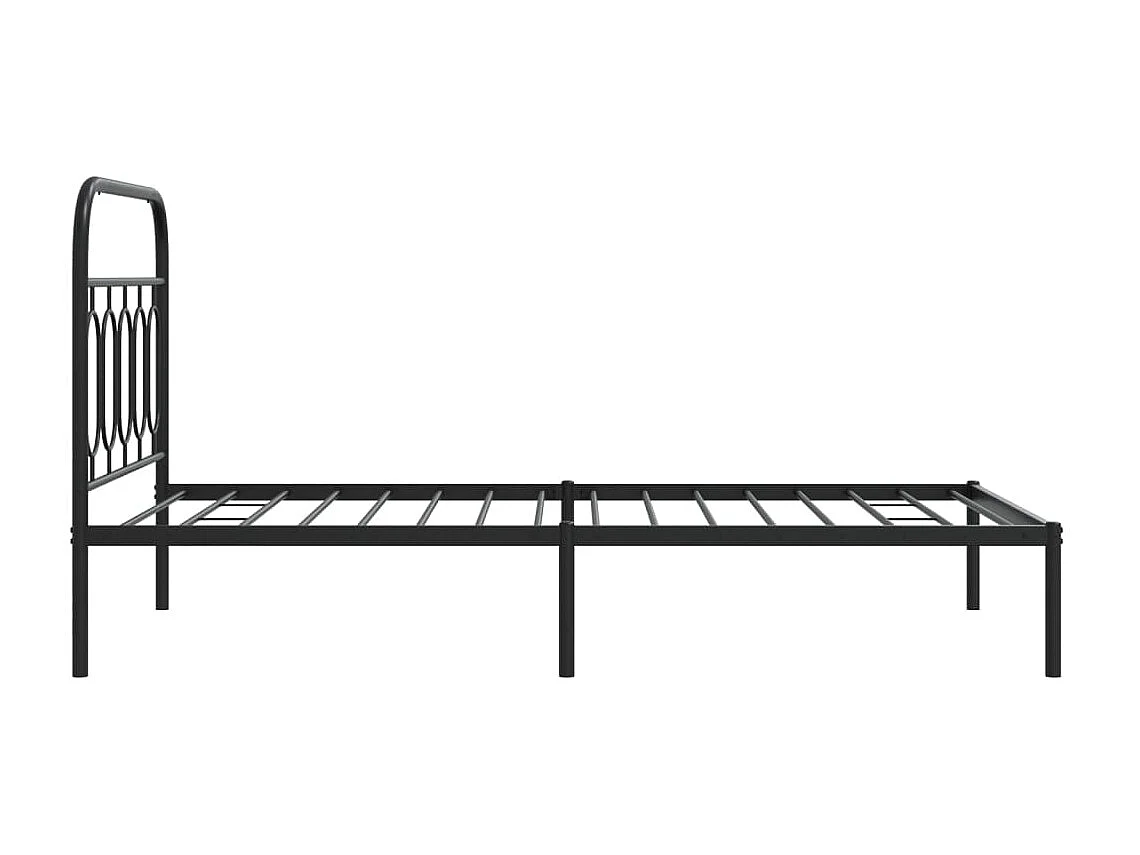 Bedframe met hoofdbord metaal zwart 100x190 cm BE443942