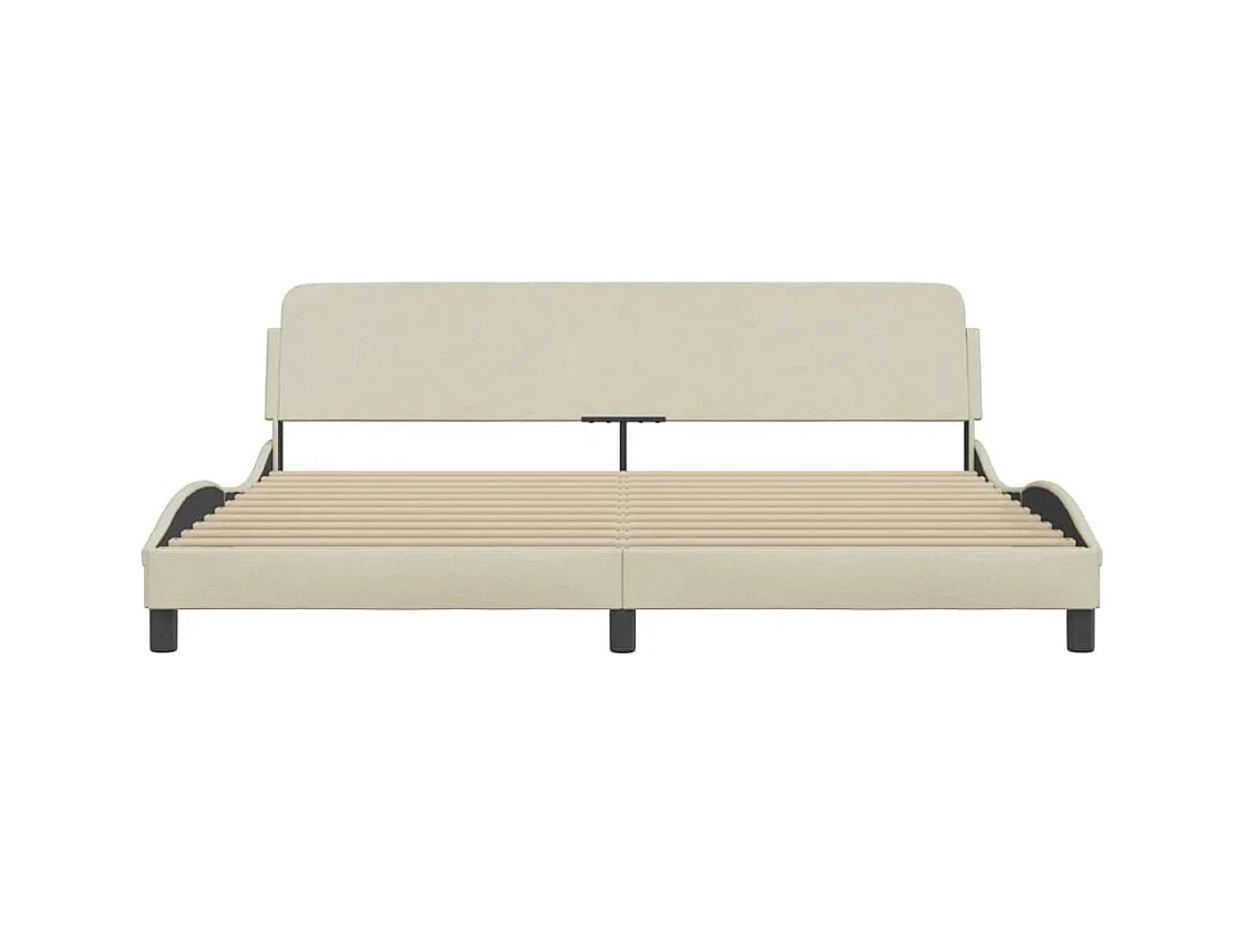 Bedframe zonder matras stof crèmekleurig 200x200 cm BE919512