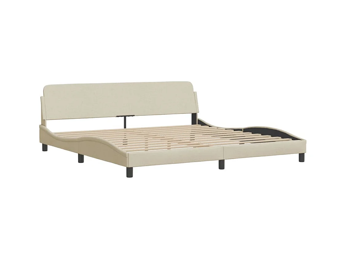 Bedframe zonder matras stof crèmekleurig 200x200 cm BE919512