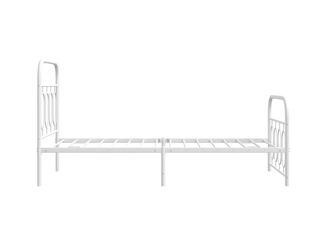 Cama 90x190 cm - metal con cabecero y pie blanca ES125249