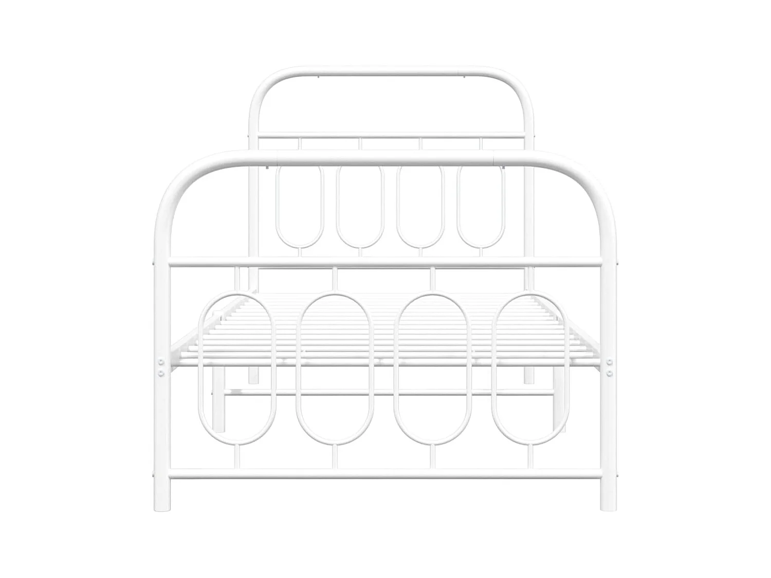 Cama 90x190 cm - metal con cabecero y pie blanca ES125249