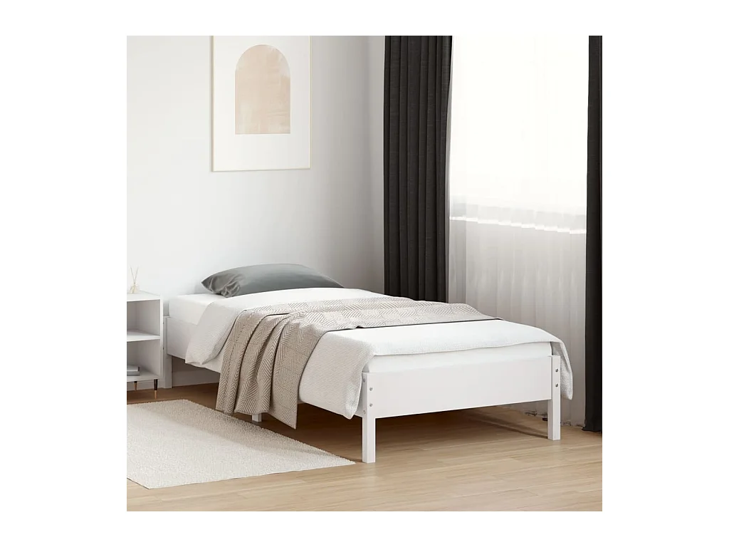 Cama 100x200cm - sin colchón madera maciza pino blanca ES363624