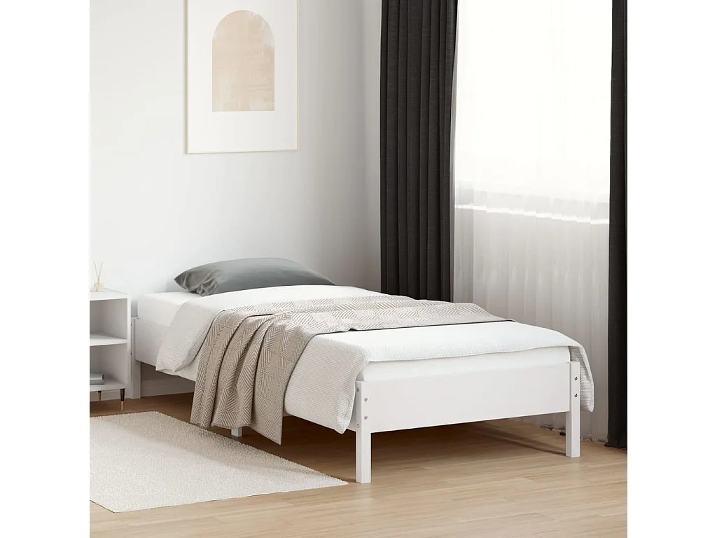 Cama 100x200cm - sin colchón madera maciza pino blanca ES363624
