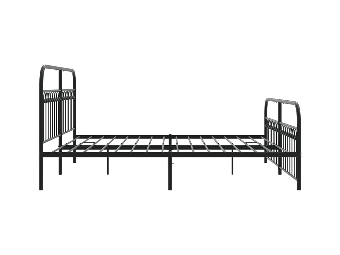 Cama matrimonial- 183x203 cm cabecero y estribo metal negro ES949088