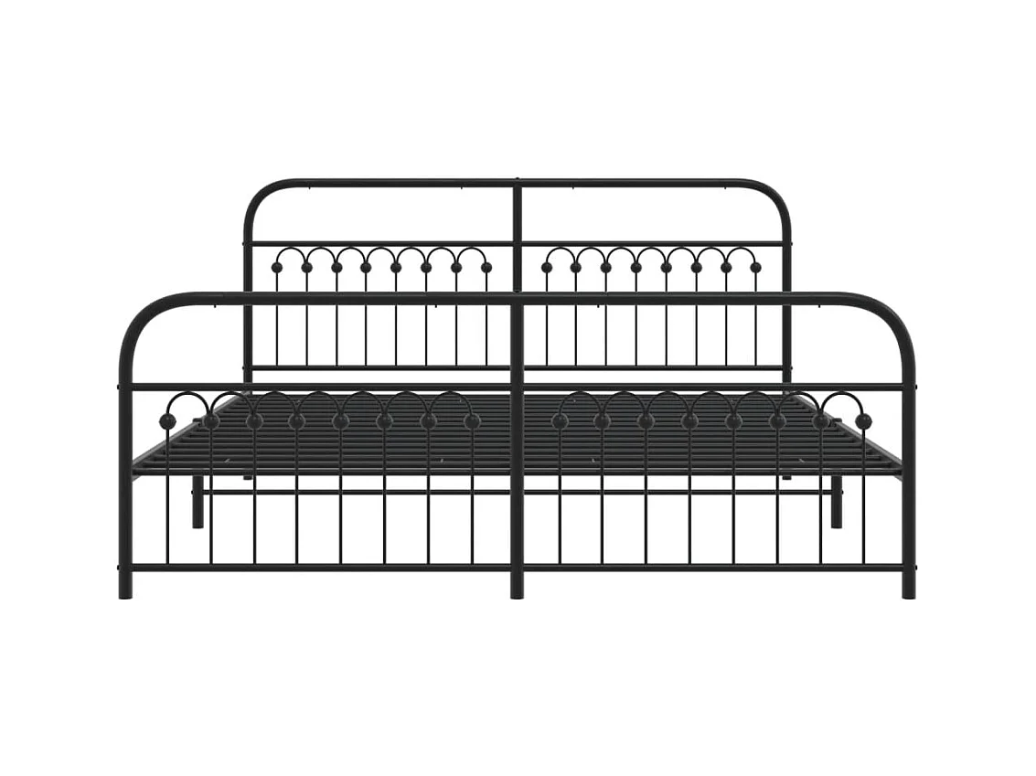 Cama matrimonial- 183x203 cm cabecero y estribo metal negro ES949088