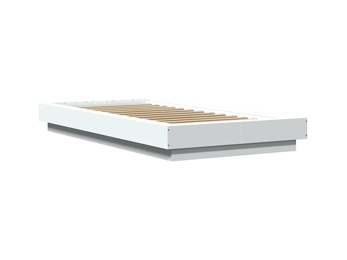 Lit simple blanc 100x200 cm bois d'ingénierie FR55464