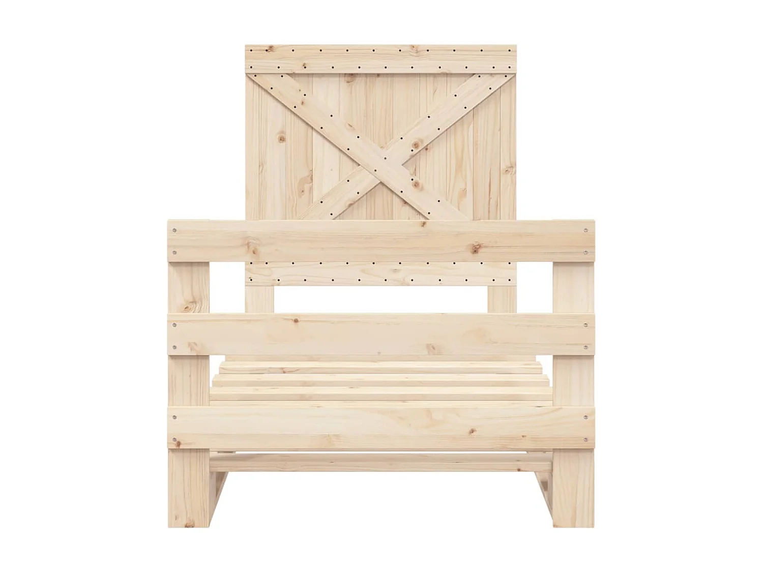 Bedframe met hoofdbord massief grenenhout 90x200 cm BE650038