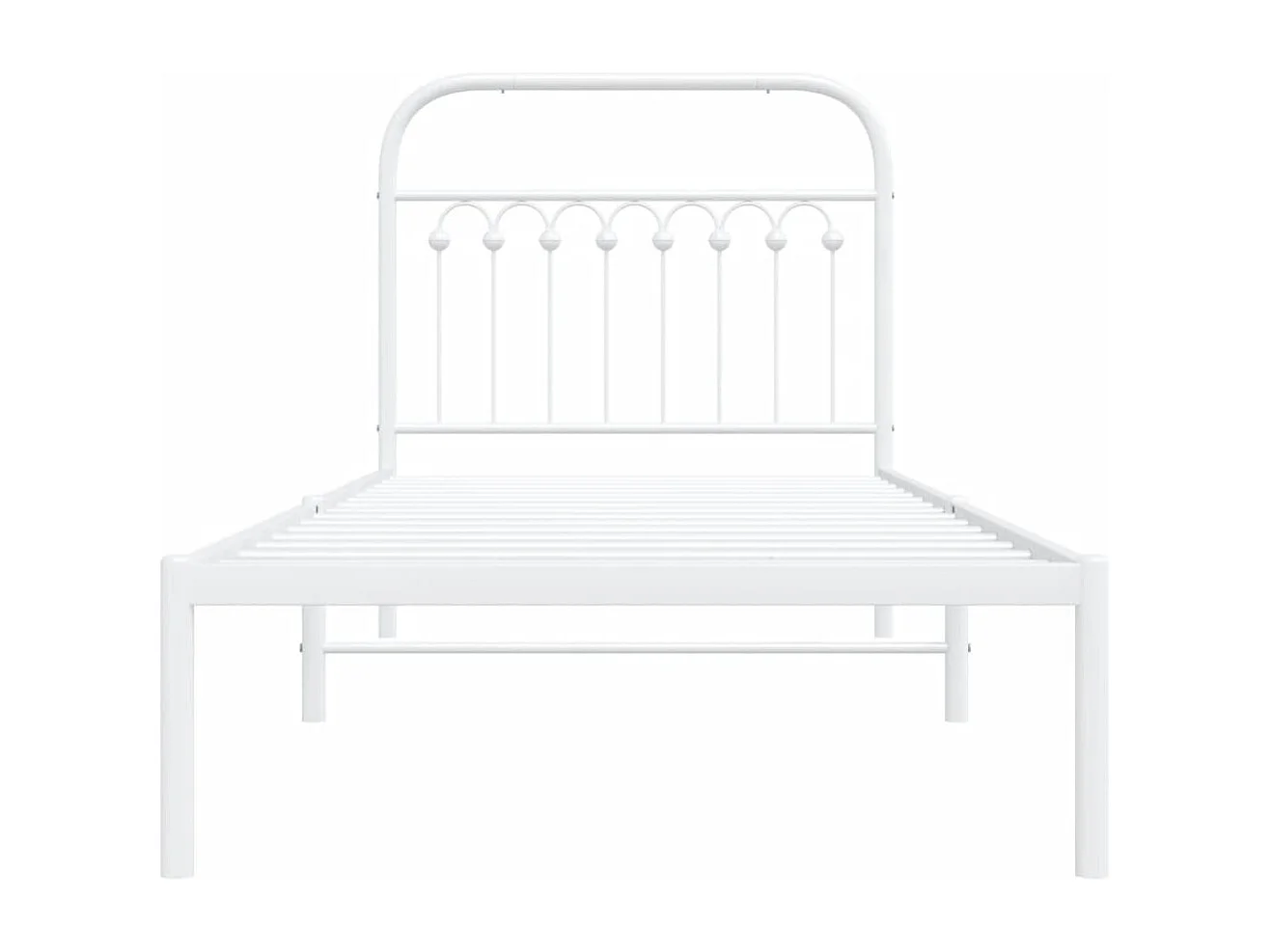 Lit simple métal + tête de lit blanc 90x190 cm FR49394