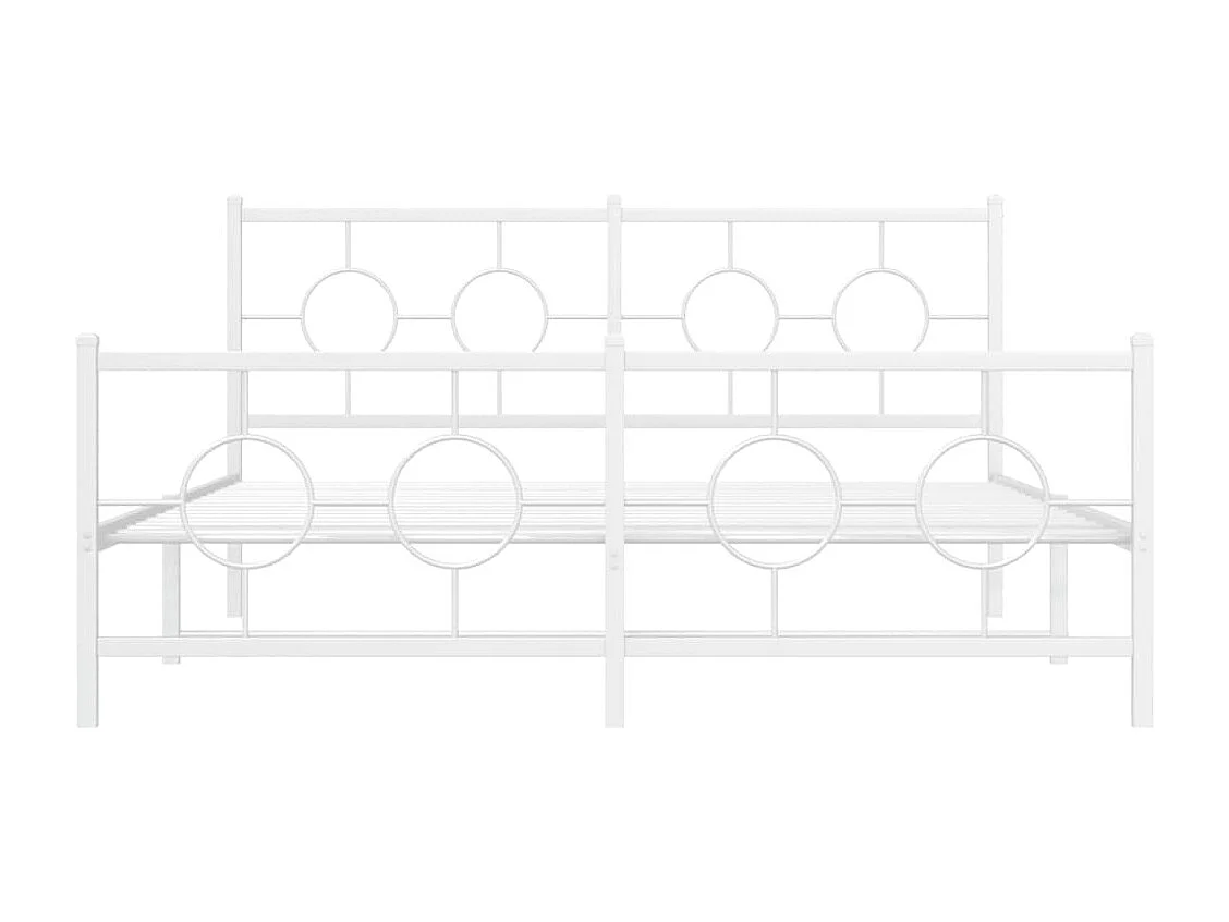 Cama com cabeceira e pés 160x200 cm metal branco PT849595