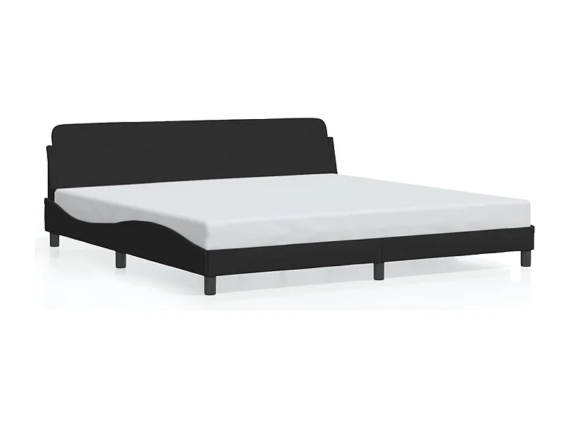 Bedframe met hoofdbord stof zwart 200x200 cm BE331513