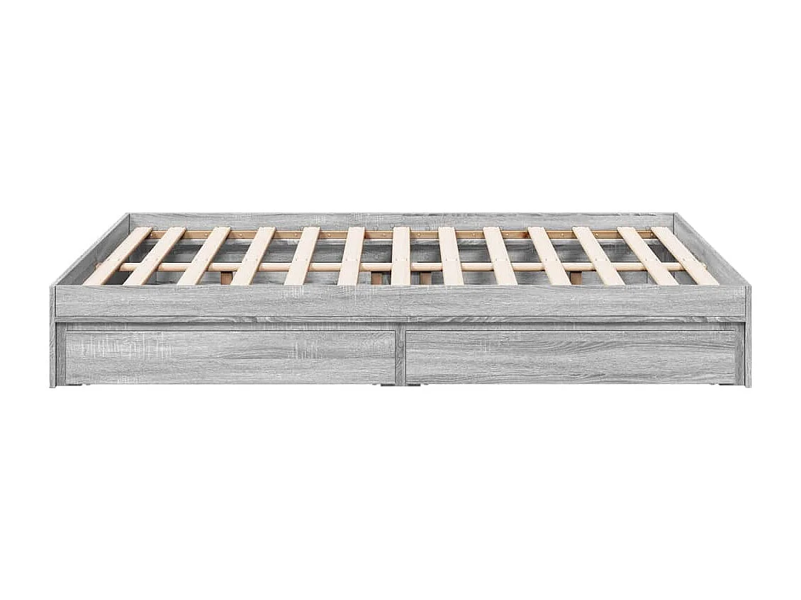 Bedframe met lades bewerkt hout grijs sonoma eiken 120x190 cm BE657460
