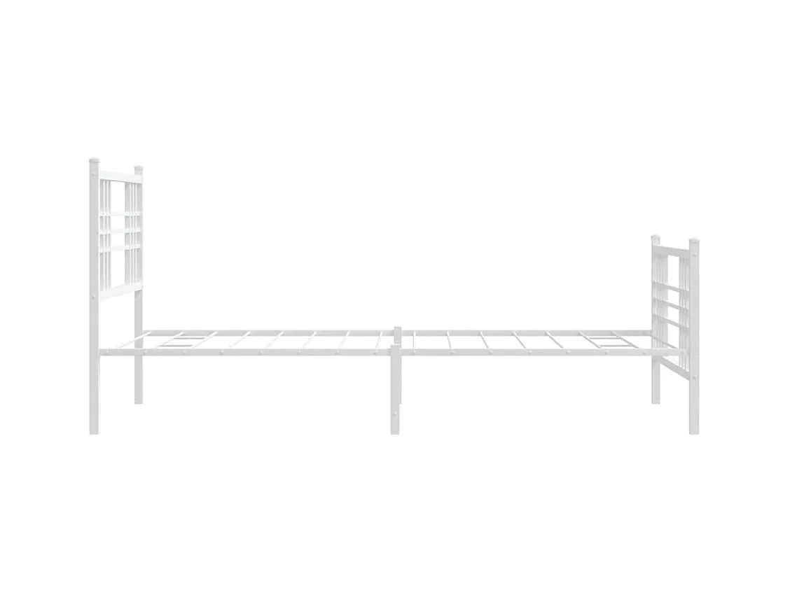 Cama 107x203 cm - metal con cabecero y pie blanca ES938117